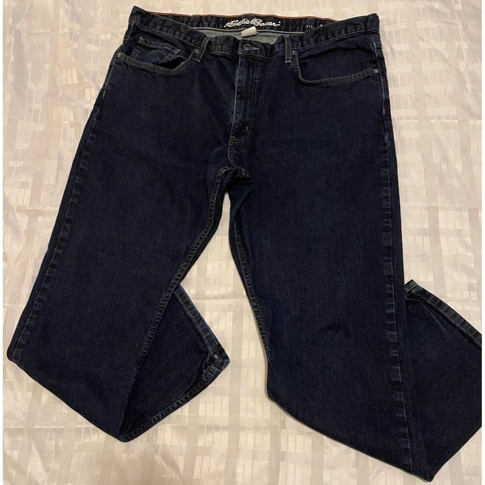 Eddie Bauer 40x30 Men’s Blue Jeans Dark Wash 5 Pocket Straight Leg